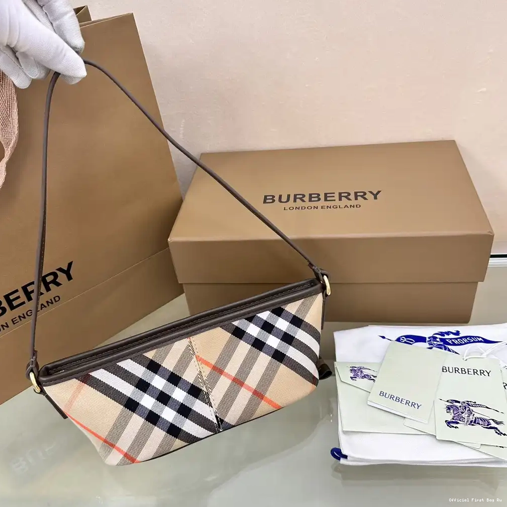 Official First Bag Ru Mini Burberry Bag-20*10*9CM Check 0516